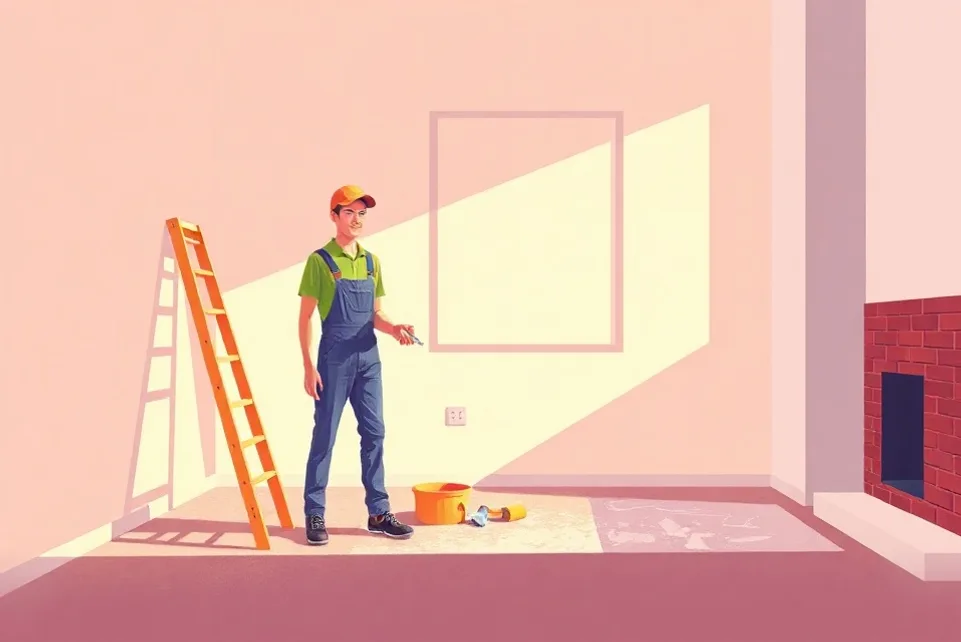 Intérieur rénové après travaux de peinture à Cergy
