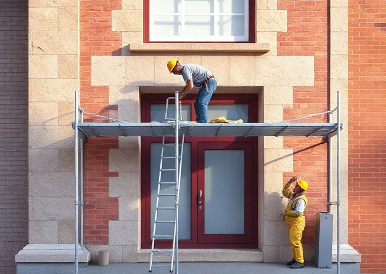 Ravalement de façade en pierre, nettoyage et application d'enduit