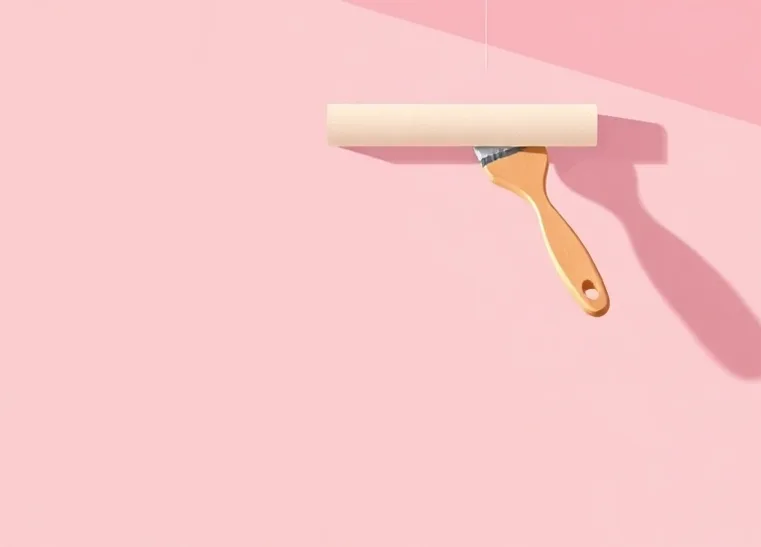 Pose de papier peint, rouleau et brosse à maroufler
